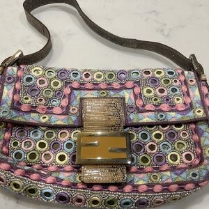 FENDI Semi-Precious Stone Embroidered Handbag